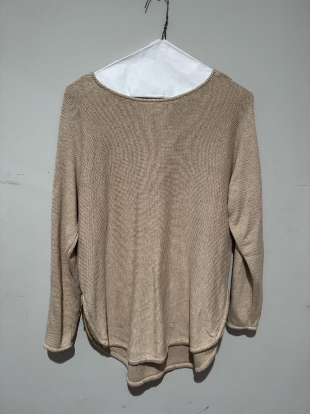 Michael Kors Beige Scoop Neck Lightweight Sweater
